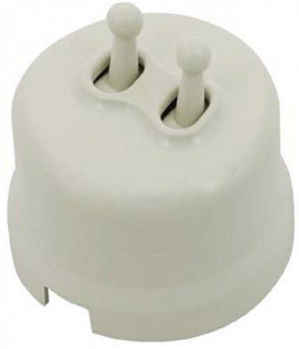 Выключатель-ретро пластик тумблерный Bironi Лизетта 2-кл. слоновая кость фото Выключатель-ретро пластик тумблерный Bironi Лизетта 2-кл. слоновая кость картинка